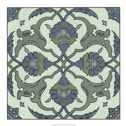 Framed Mediterranean Tile II Print