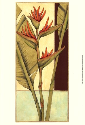 Framed Tropical Flower Panel II Print