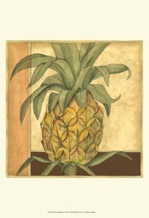 Framed Golden Pineapple II Print