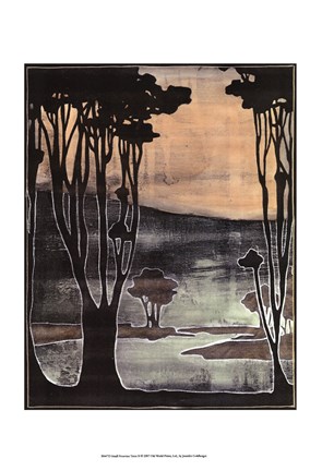 Framed Small Nouveau Trees II Print
