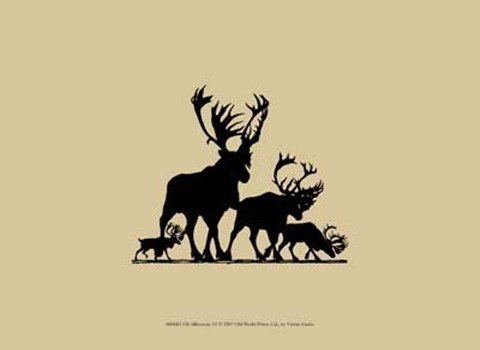 Framed Elk Silhouette III Print