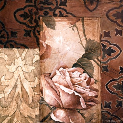 Framed Linen Roses I Print