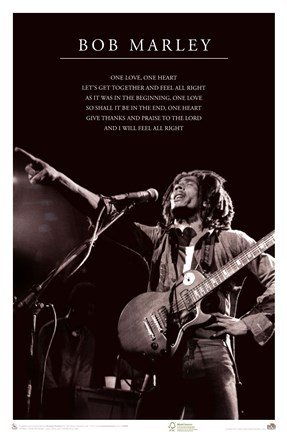 Framed Bob Marley - One Love Print