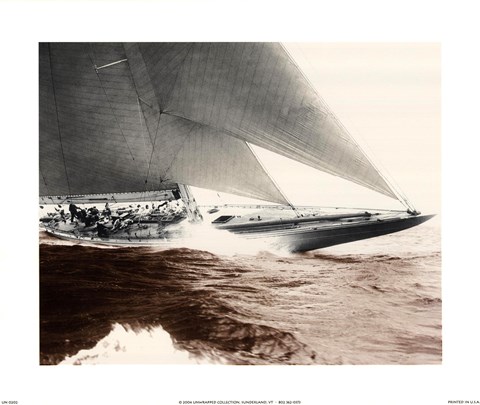 Framed Mariner&#39;s Museum - Rainbow&#39;s Finish 1934 Vintage Maritime Print