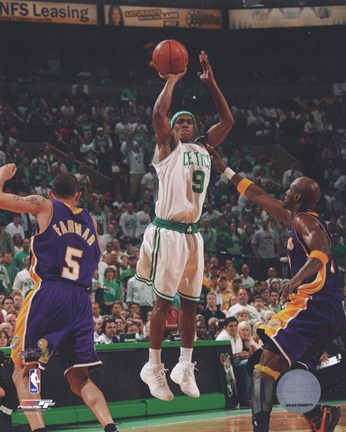 Framed Rajon Rondo, Game 1 of the 2008 NBA Finals; Action #3 Print