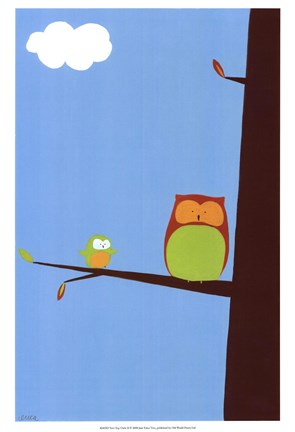 Framed Tree-top Owls II Print