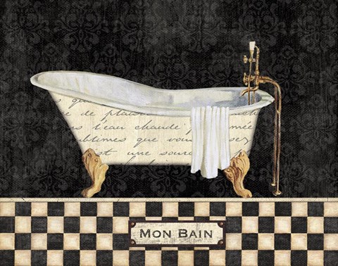 Framed French Bathtub I Print