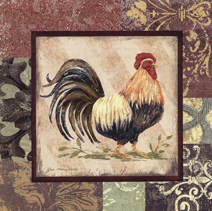 Framed Rooster I Print