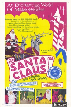 Framed Santa Claus - pink Print