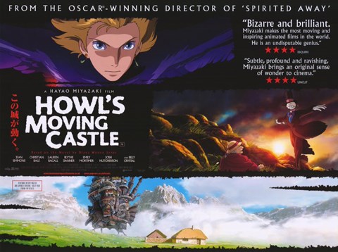 Framed Howl&#39;s Moving Castle Collage Horizontal Print
