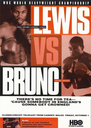 Framed Lennox Lewis vs Frank Bruno Print