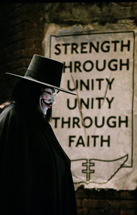 Framed V for Vendetta Sign Print