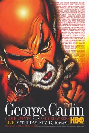 Framed George Carlin: Complaints and Grievances Print