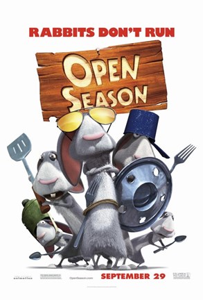 Framed Open Season - rabbits don&#39;t run Print