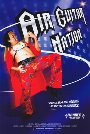 Framed Air Guitar Nation (blue) Print