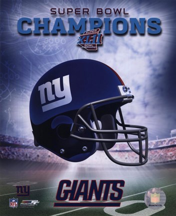 Framed New York Giants SuperBowl XLII Champions Helmet Photo Print