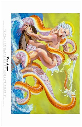 Framed Van Arno - Orange Sea Monster Print