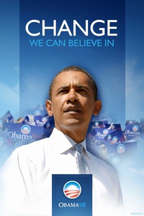 Framed Barack Obama  - (First) Campaign Poster Print