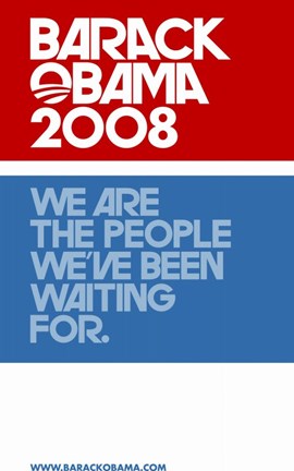 Framed Barack Obama - (Red, White and Blue) Campaign Poster Print