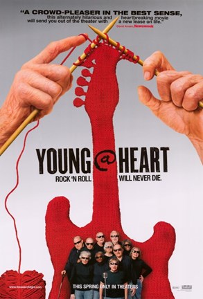 Framed Young at Heart - red guitar Print