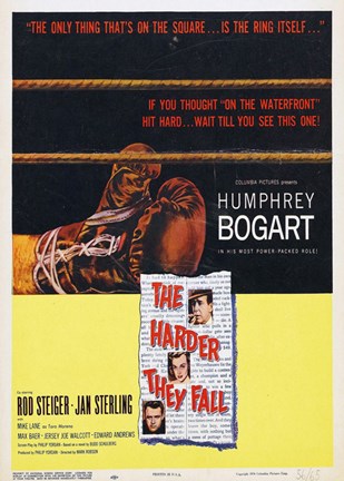 Framed Harder They Fall - Humphrey Bogart Print