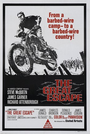 Framed Great Escape Motorcycle Print