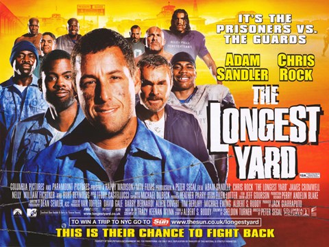 Framed Longest Yard Sandler and Chris Rock Print