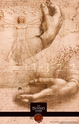 Framed Da Vinci Code Hands Print