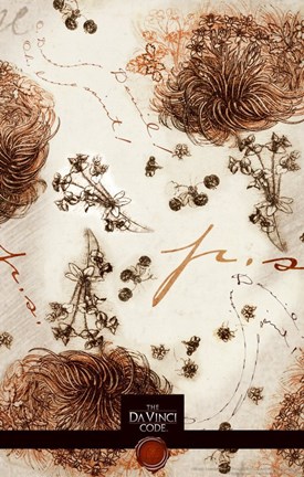 Framed Da Vinci Code Floral Sketch Print
