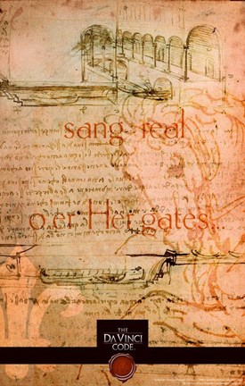 Framed Da Vinci Code Orange Sketch Print
