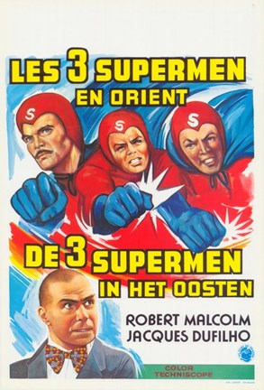 Framed Three Fantastic Supermen in the Orient Print