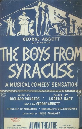 Framed (Broadway) Boys From Syracuse Print