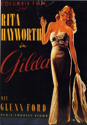 Framed Gilda Rita Hayworth Smoking Print