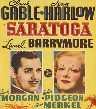 Framed Saratoga With Clark Gable Print