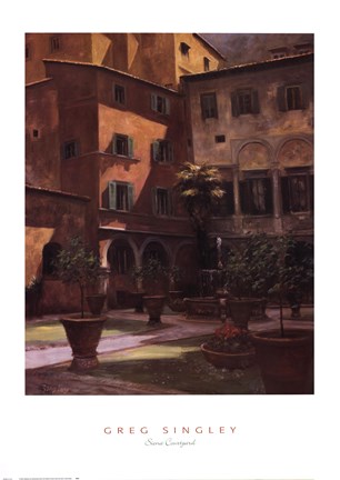 Framed Siena Courtyard Print