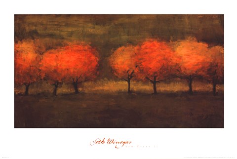 Framed Red Trees II Print