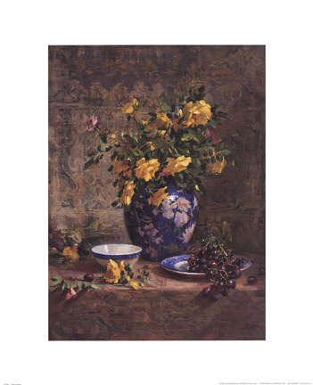 Framed Yellow Roses Print