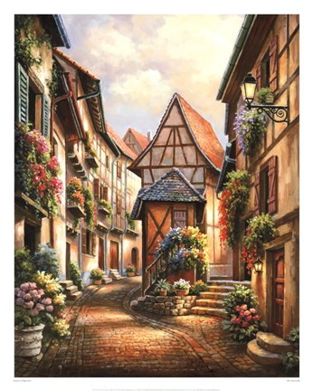 Framed Village Court Print