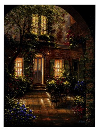 Framed Spring Courtyard I Print