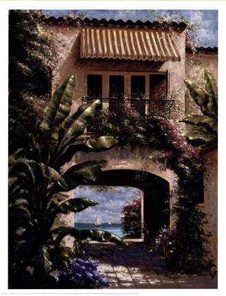 Framed Tropical Villa I Print