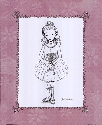 Framed Pink Ballerina 2 Print