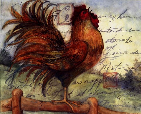 Framed Le Rooster I Print