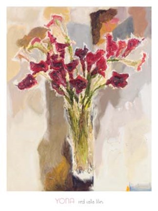 Framed Red Calla Lilies Print