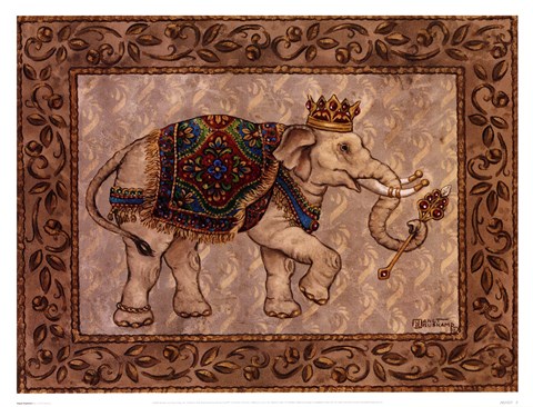 Framed Royal Elephant I Print