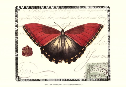 Framed Butterfly Prose I Print