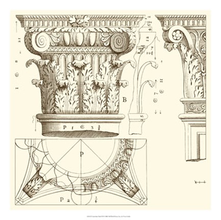 Framed Corinthian Detail III Print
