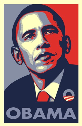 Framed RARE Obama Campaign Poster - OBAMA Print