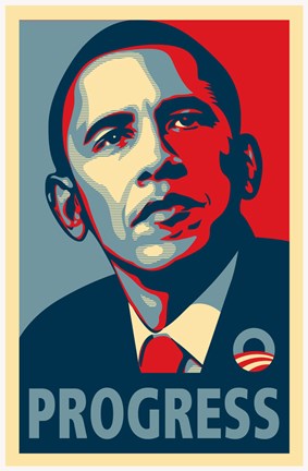 Framed RARE Obama Campaign Poster - PROGRESS Print