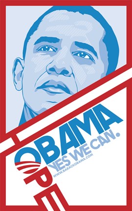 Framed Barack Obama - (Hope, Red) Campaign Poster Print