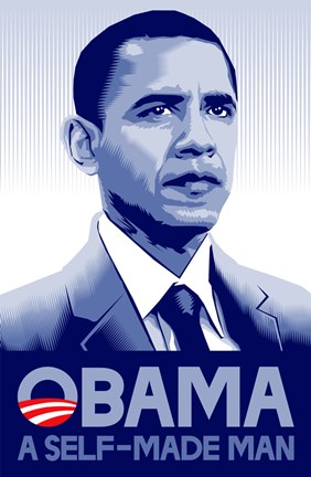 Framed Barack Obama - (A Self Made Man) Campaign Poster Print